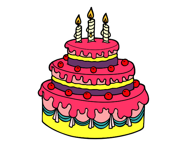 Desenhos de bolos de aniversário coloridos - Imagui