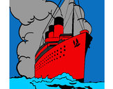 Desenho Barco a vapor pintado por BComin