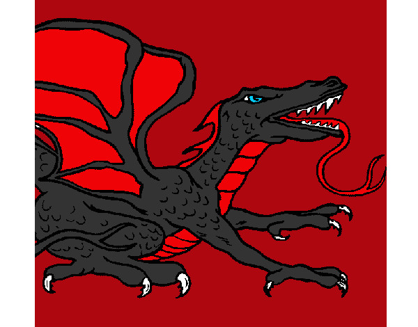 Desenho Dragão réptil pintado por Soso