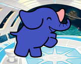 Desenho Elefante bailarino pintado por roberson