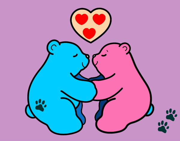 Desenho Os ursos polares amar pintado por aninha10