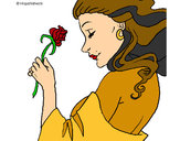 Desenho Princesa com uma rosa pintado por sarita