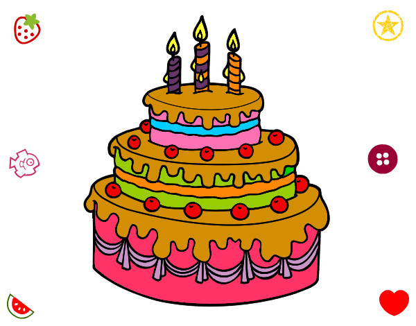 Desenho Torta de Aniversário pintado por leticiadia