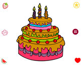Desenho Torta de Aniversário pintado por leticiadia