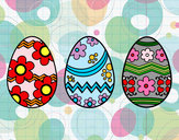 Desenho Três ovos de Páscoa pintado por Hillary 