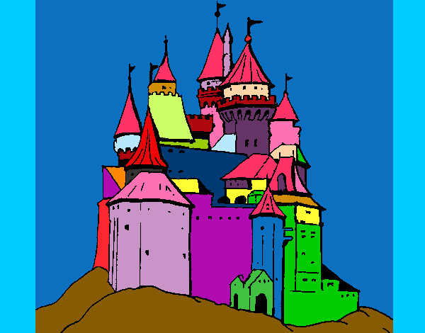 Desenho Castelo medieval pintado por aninha10