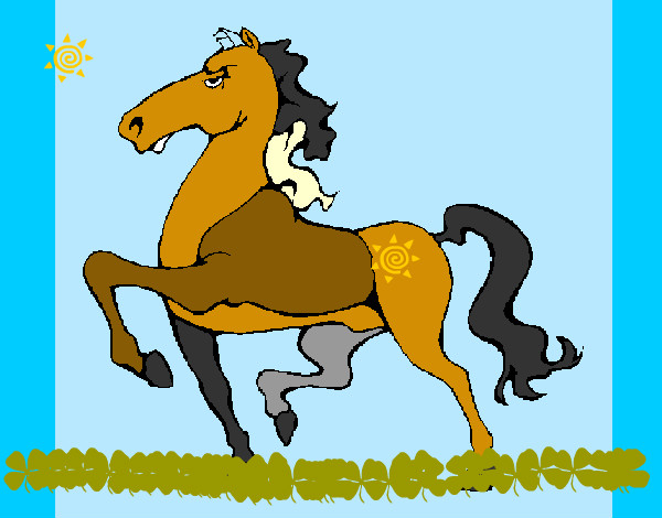 Desenho Cavalo a desfilar pintado por Alessandra