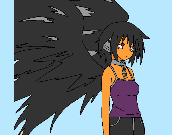 Desenho Anjo com grandes asas pintado por RahMinucci