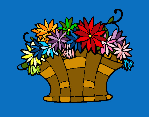Desenho Cesta de flores 7 pintado por rainara