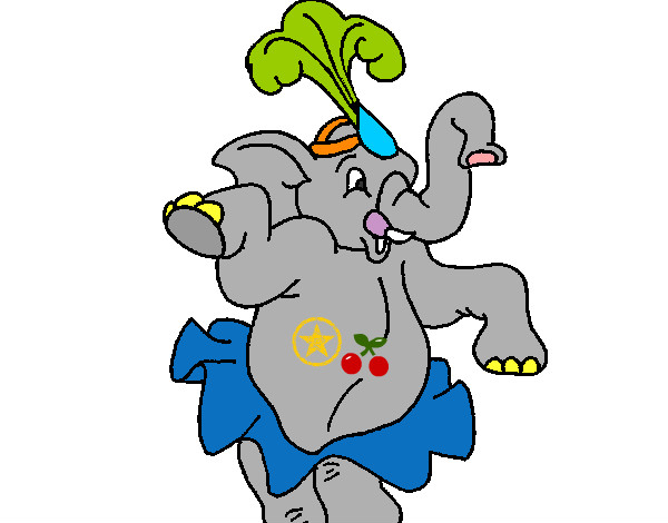 Desenho Elefante a dançar pintado por Biel2005