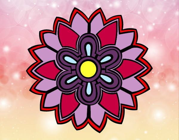 Desenho Mandala em forma flor weiss pintado por SOFIAV