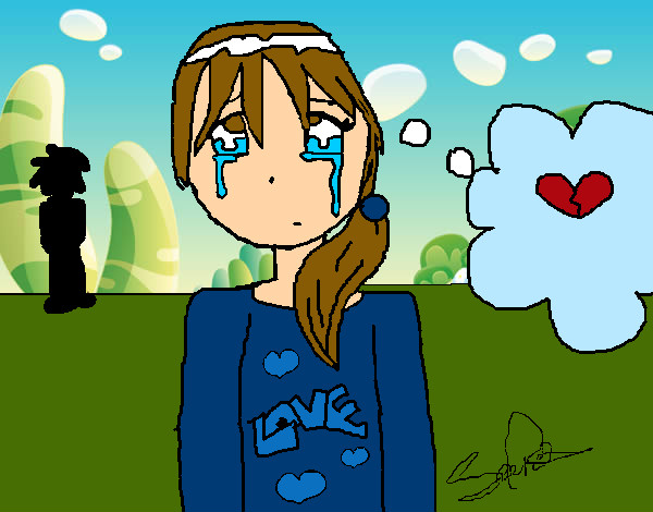 Desenho Menina chorando pintado por AmandaFofa