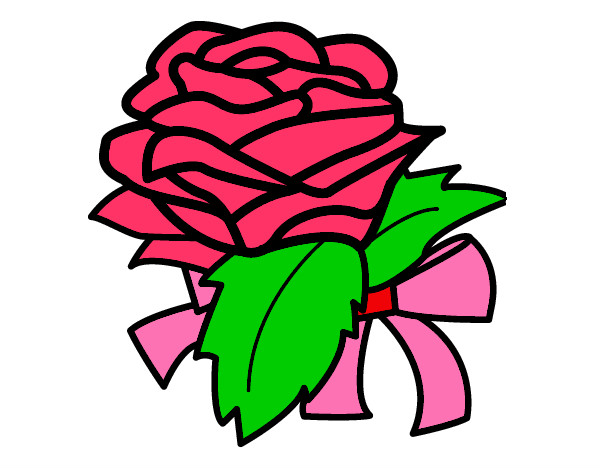 Desenho Rosa, flor pintado por rosa
