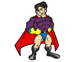 Desenho Super-herói musculoso pintado por EulinaLima