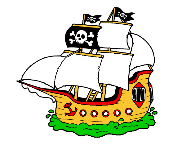 Desenho Barco pirata pintado por gwprofeta