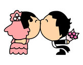 Desenho Beijo da recém casado pintado por -Ariele-