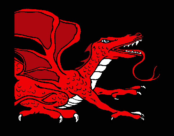 Desenho Dragão réptil pintado por Felipe