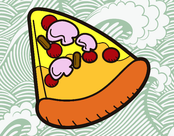 Desenho Fatia de pizza pintado por Pancakey