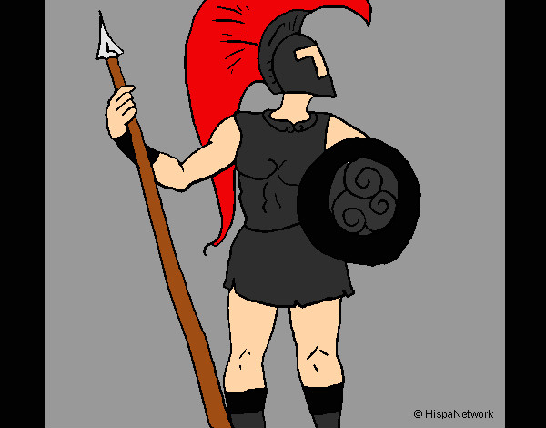 Desenho Guerreiro troiano pintado por Felipe