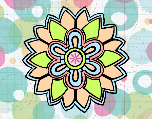 Desenho Mandala em forma flor weiss pintado por Shakti
