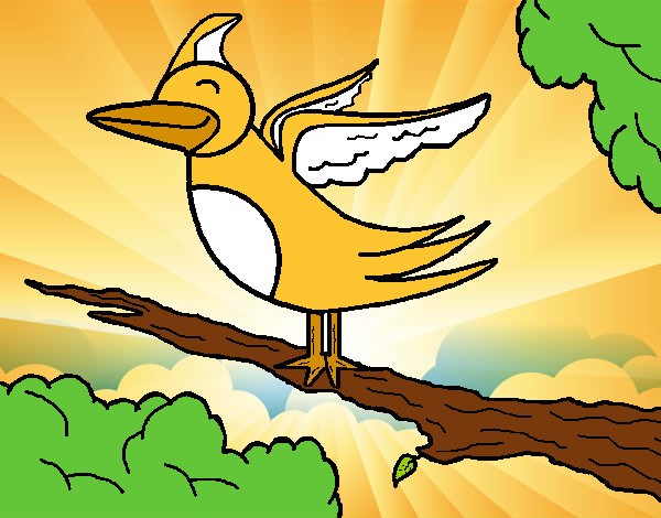Desenho Pássaro na árvore pintado por Pancakey