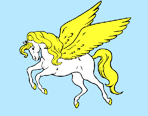 Desenho de Pégaso a voar pintado e colorido por Usuário não registrado o  dia 20 de Dezembro do 2010