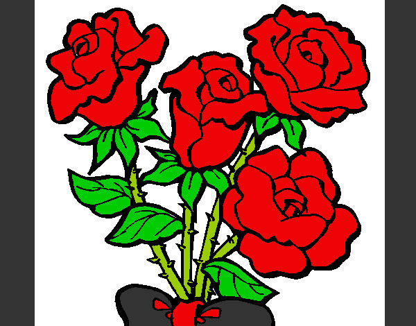 Desenho Ramo de rosas pintado por -Ariele-