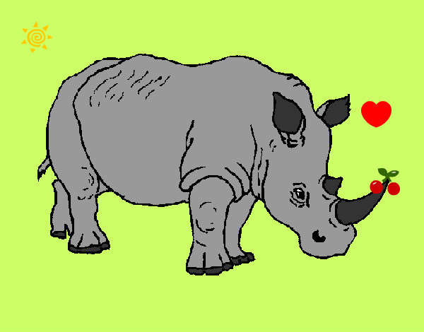 Desenho Rinoceronte 3 pintado por Pancakey