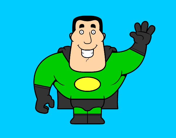 Desenho Saudação de super-heróis pintado por Megavini