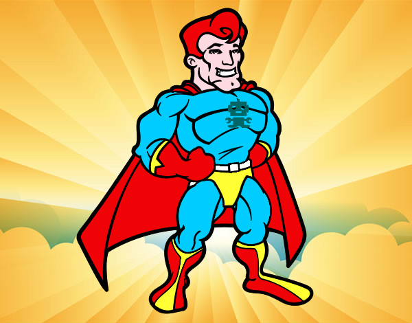 Desenho Super-herói musculoso pintado por leonardo12