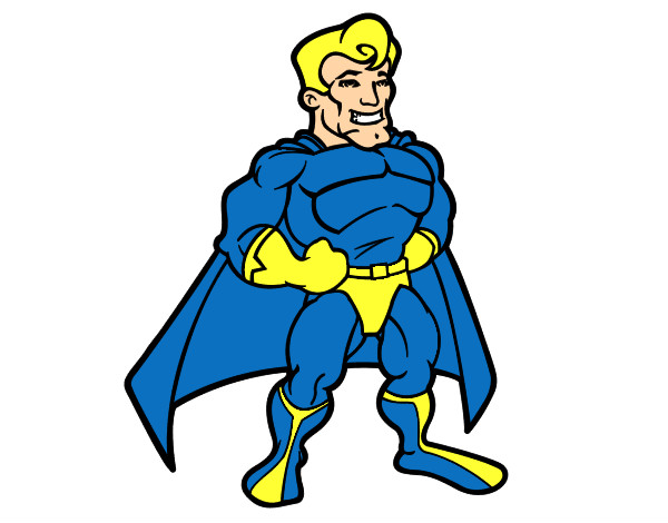 Desenho Super-herói musculoso pintado por leonardoga