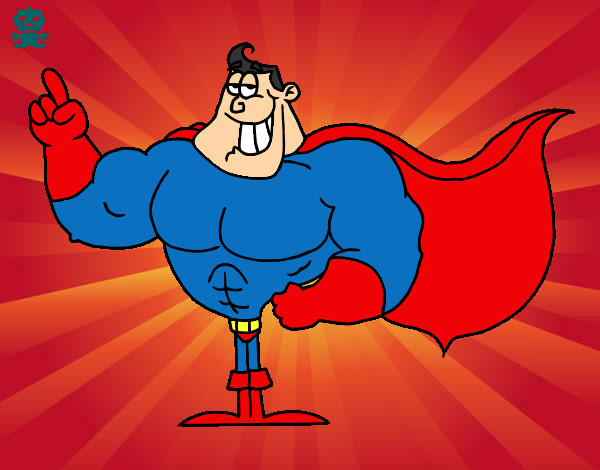 Desenho Super-herói pintado por Megavini