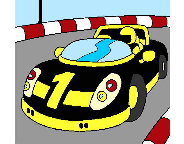 Desenho de carro de corrida pintado e colorido por Titi8 o dia 28 de Março  do 2012