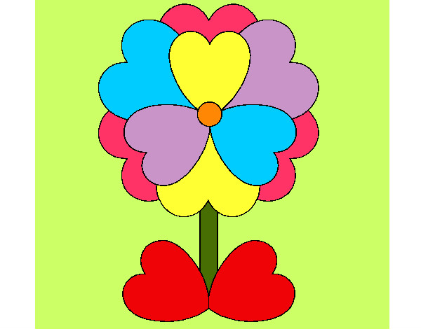 Desenho Flor de corações pintado por mamabee