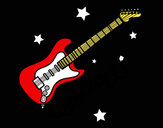 Desenho Guitarra e estrelas pintado por Felipe