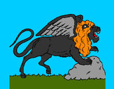 Desenho Leão alado pintado por EulinaLima