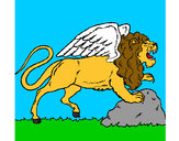 Desenho Leão alado pintado por samuel