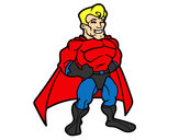 Desenho Super-herói musculoso pintado por samuel