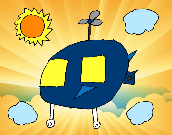 Desenho Céu com helicóptero pintado por semogoluap