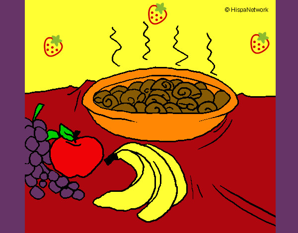 frutas e caracois