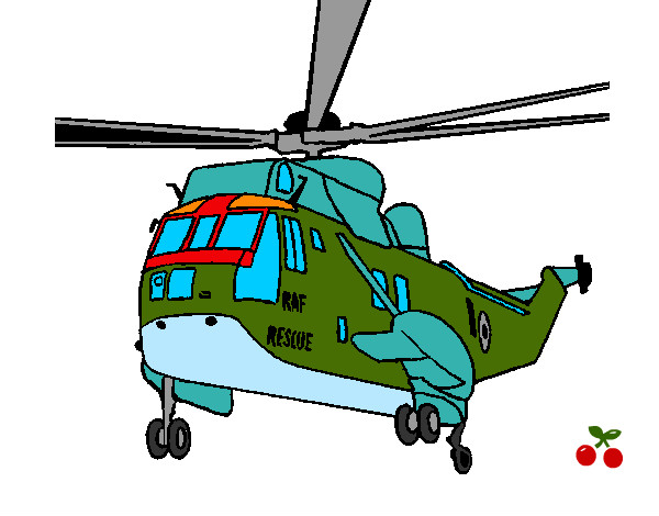 Desenho Helicoptero de resgate pintado por ediuilson