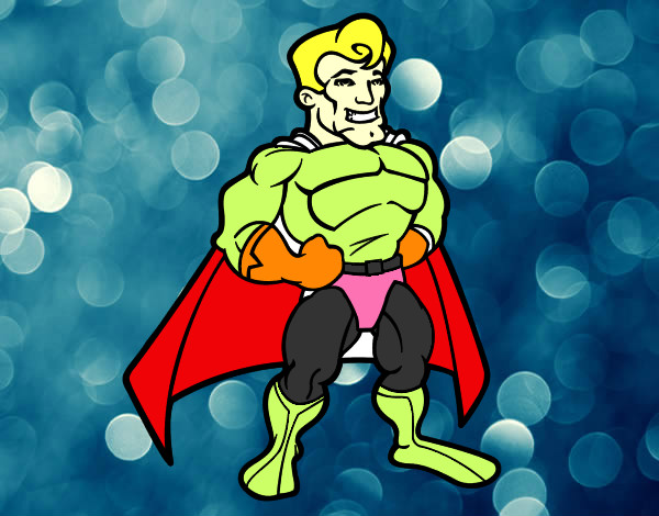Desenho Super-herói musculoso pintado por MariaFlor