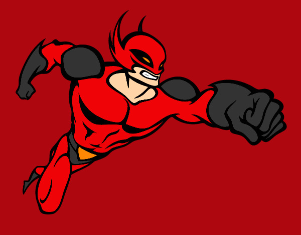 Desenho Super-herói sem uma capa pintado por bruninho