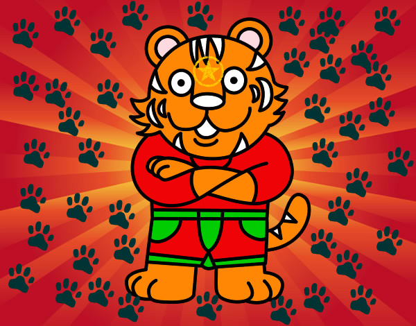 Desenho Tigre vestido pintado por arturnar