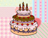 Desenho Torta de Aniversário pintado por suzane