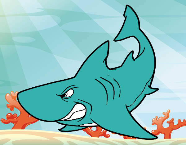 Desenho Tubarão furioso pintado por Megs