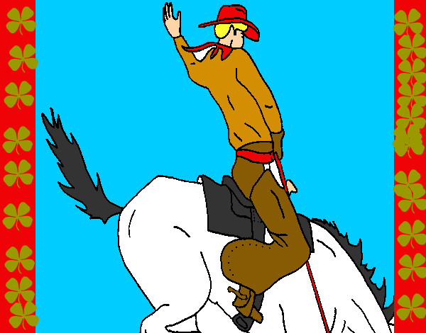 Desenho Vaqueiro a cavalo pintado por samuel