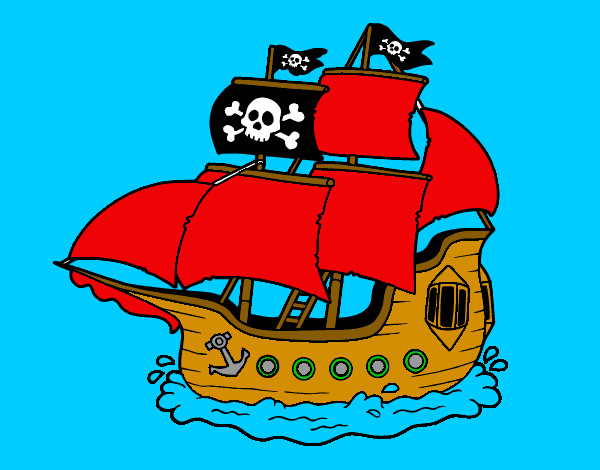Desenho Barco pirata pintado por 1furtado