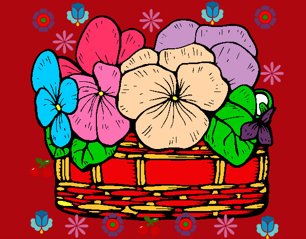 Desenho Cesta de flores 12 pintado por patyjoel