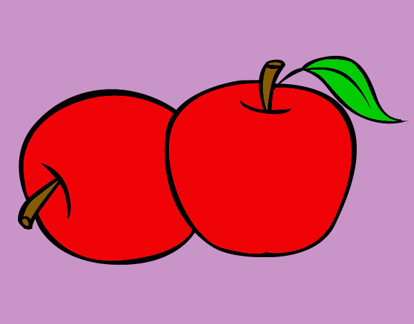 Desenho Dois maçãs pintado por ellencarol